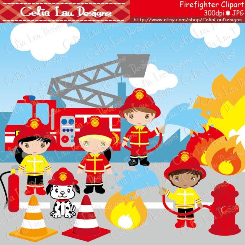 firefighter clipart background