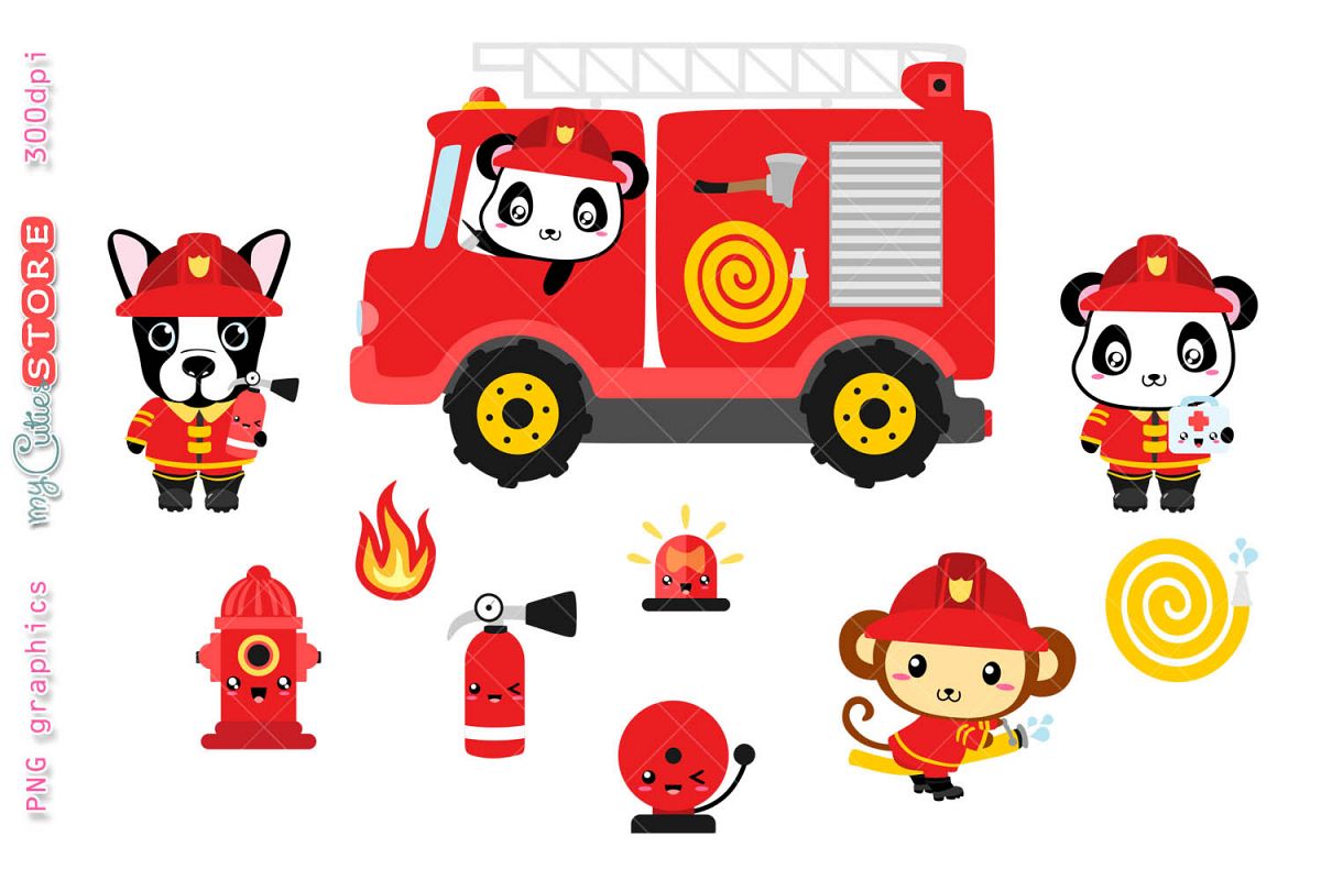 firefighter clipart brave