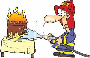 Firefighter clipart extinguish. A fireman extinguishing birthday