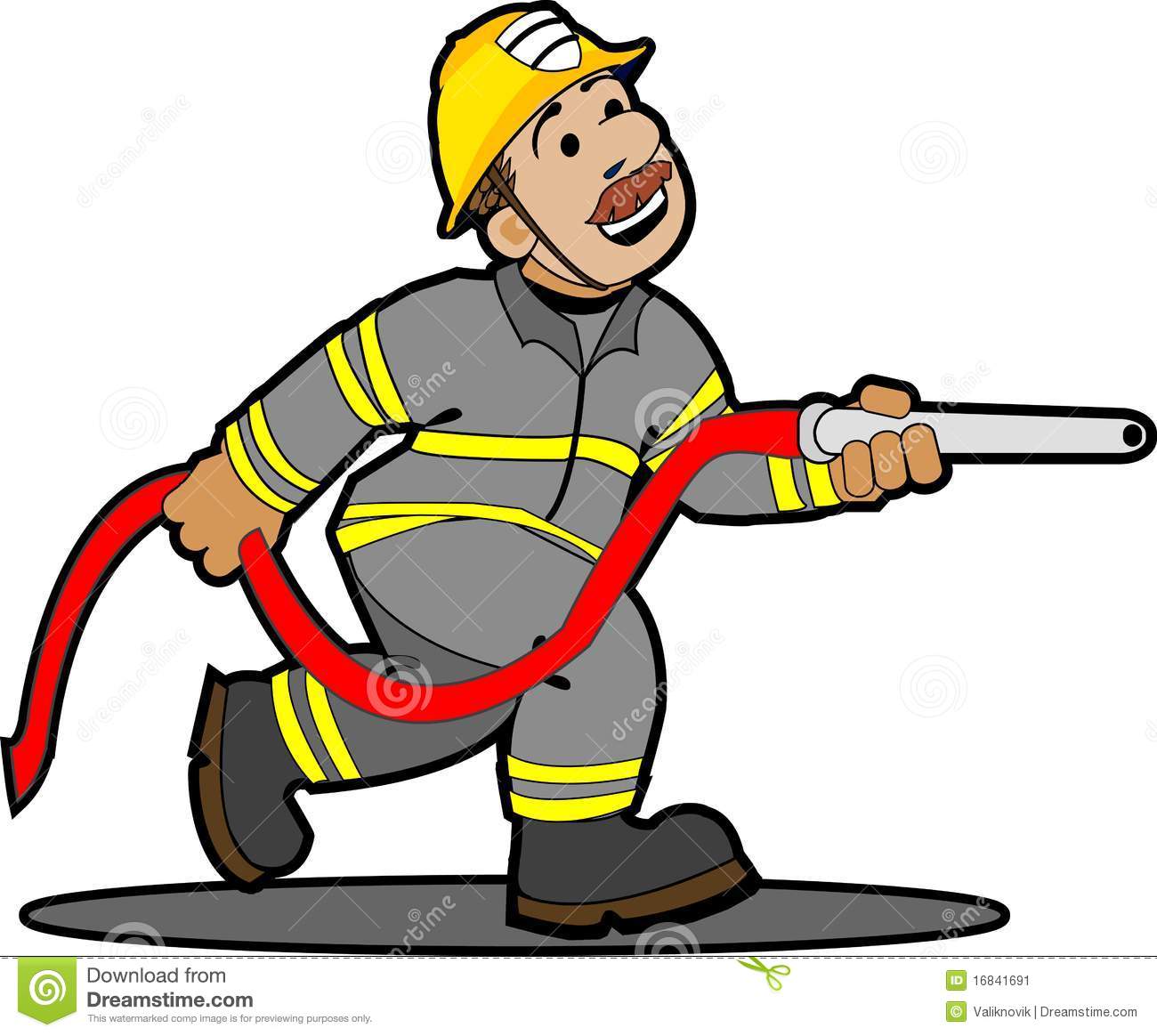 Fireman clipart attached. Cartoon stock image library