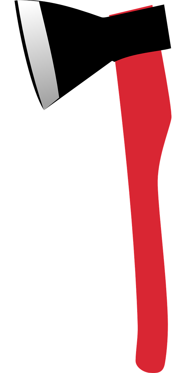 Axe equipment fire fighting. Firefighter clipart hatchet