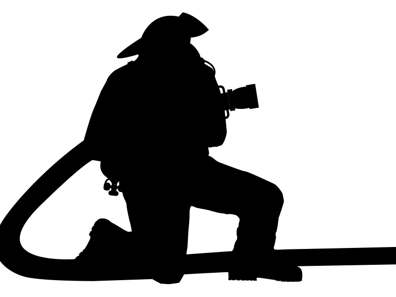 firefighter clipart hose silhouette