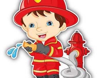 firefighter clipart little boy