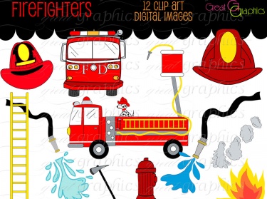 Fireman clipart printable. Firefighter clip art digital