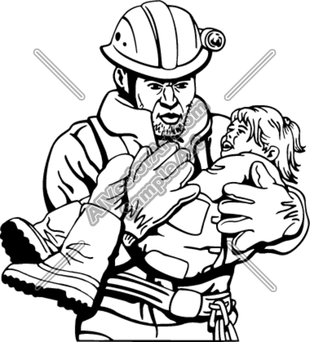 fireman clipart rescuer