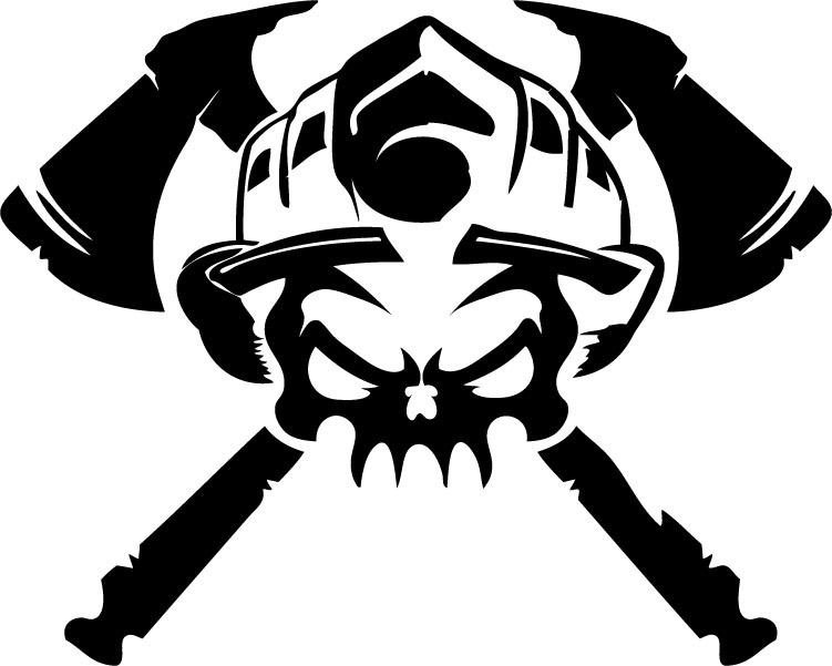 Decals free image . Firefighter clipart skull