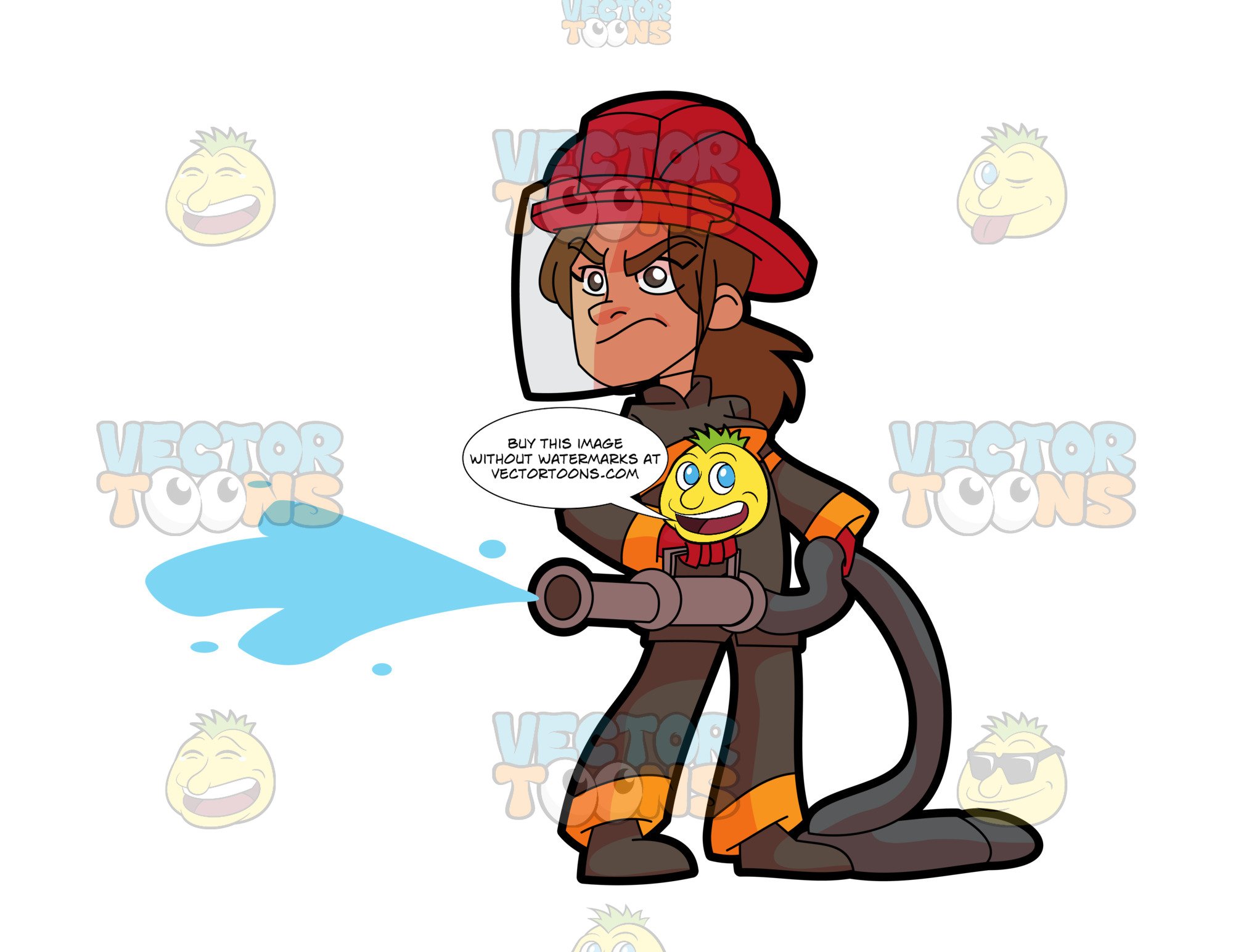 Firefighter clipart woman firefighter. A female trying to
