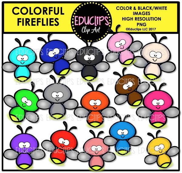 firefly clipart colorful