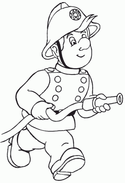 Fireman clipart colour. Free coloring book download