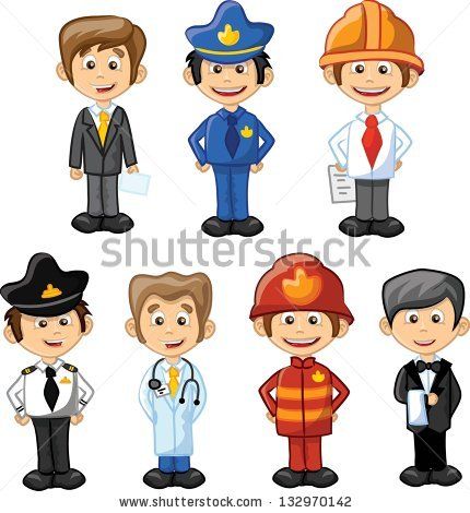 Group pictures of policeman. Fireman clipart doctor