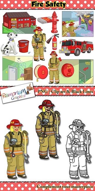 Fireman clipart fire fighting equipment. Safety clip art preschool