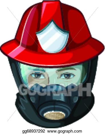 Vector art a of. Fireman clipart head