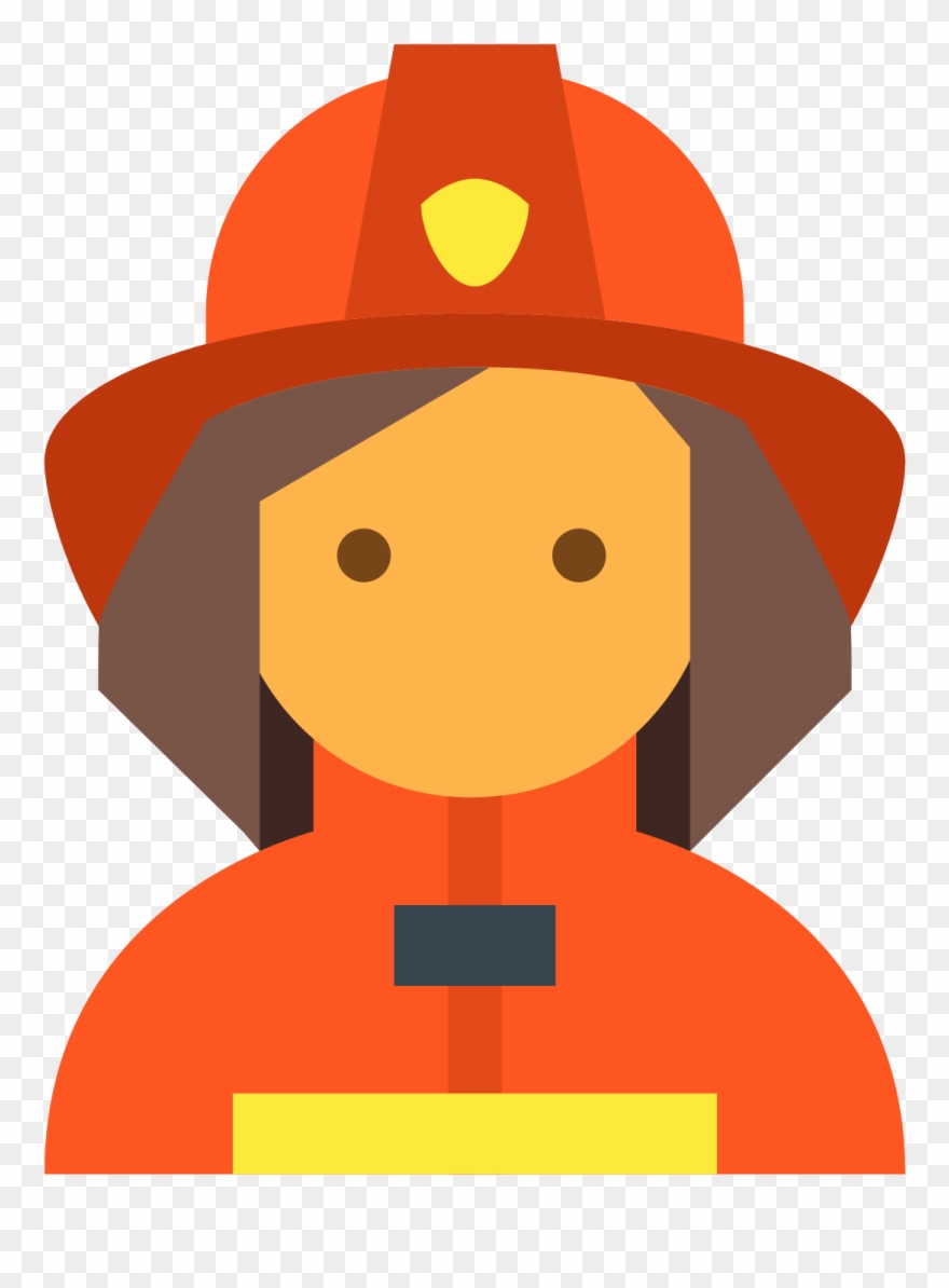 Female icon firefighters png. Fireman clipart head