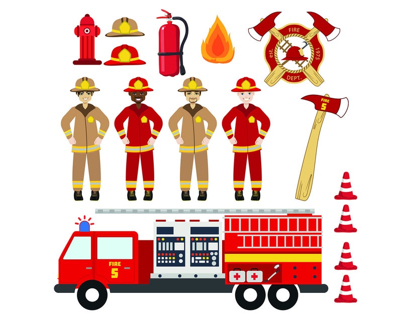 Firefighter png digital pictures. Fireman clipart printable