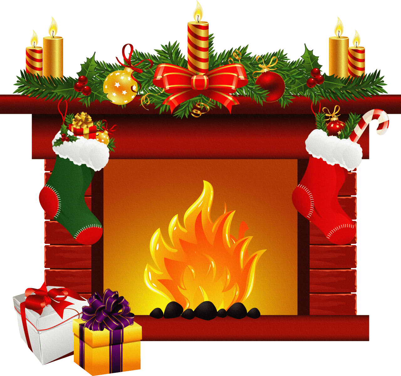 fireplace clipart holiday