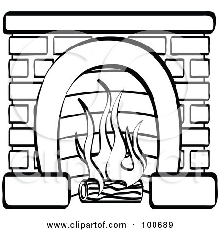 fireplace clipart printable