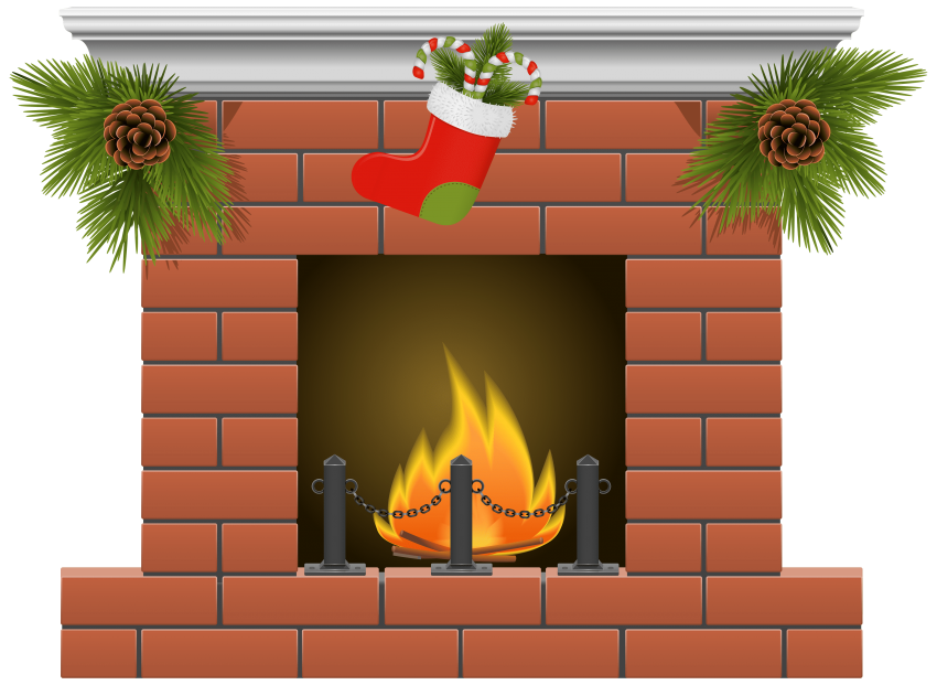 fireplace clipart wreath