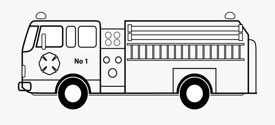 Car fire engine coloring. Firetruck clipart black and white