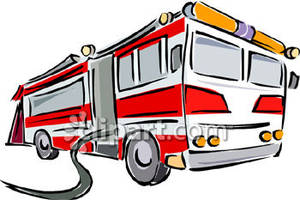 Firetruck clipart hose. Fire and truck royalty