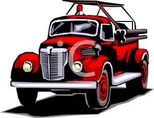 An fashioned fire truck. Firetruck clipart old