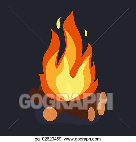Vector stock bonfire and. Firewood clipart bon fire