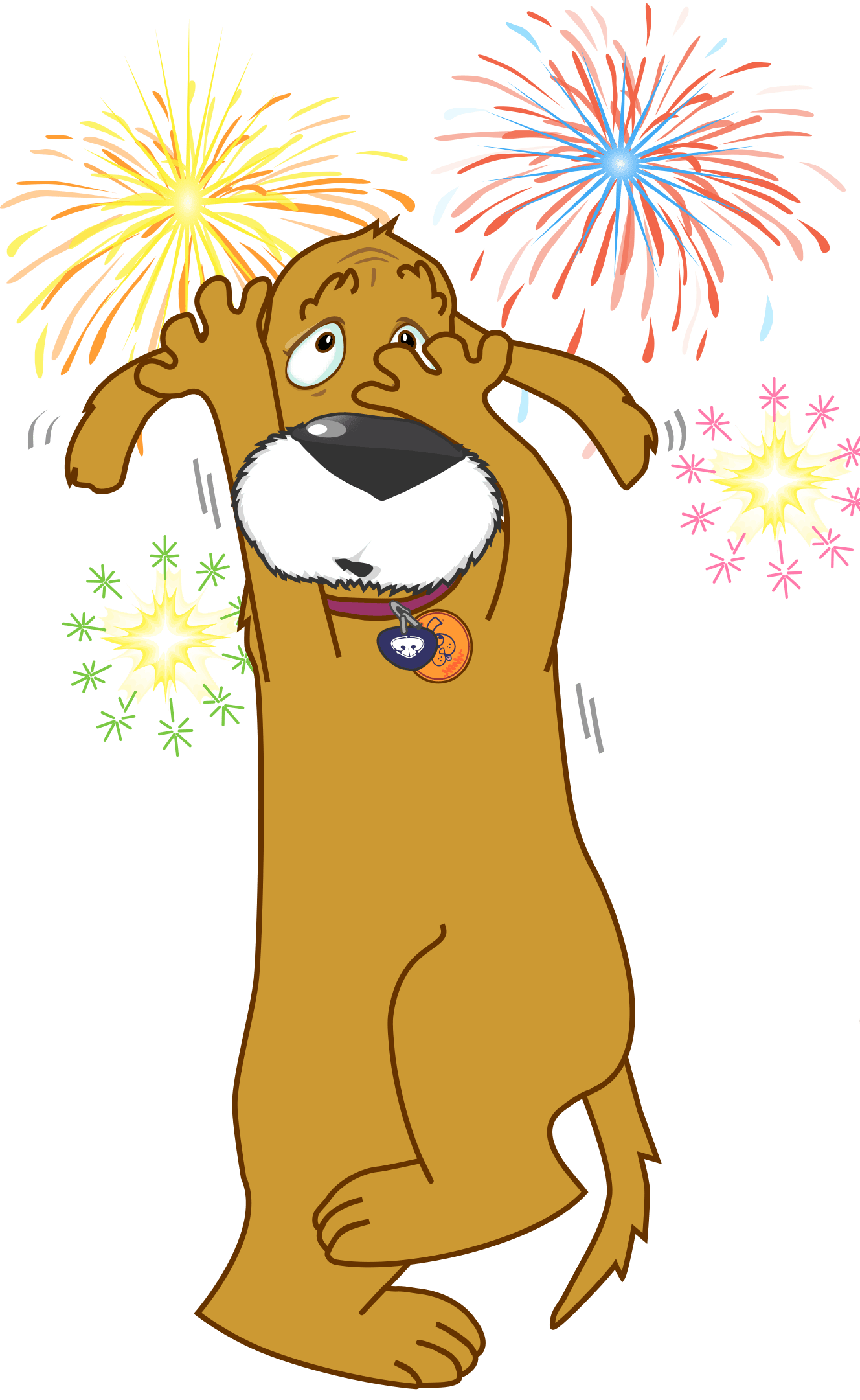 fireworks clipart dog