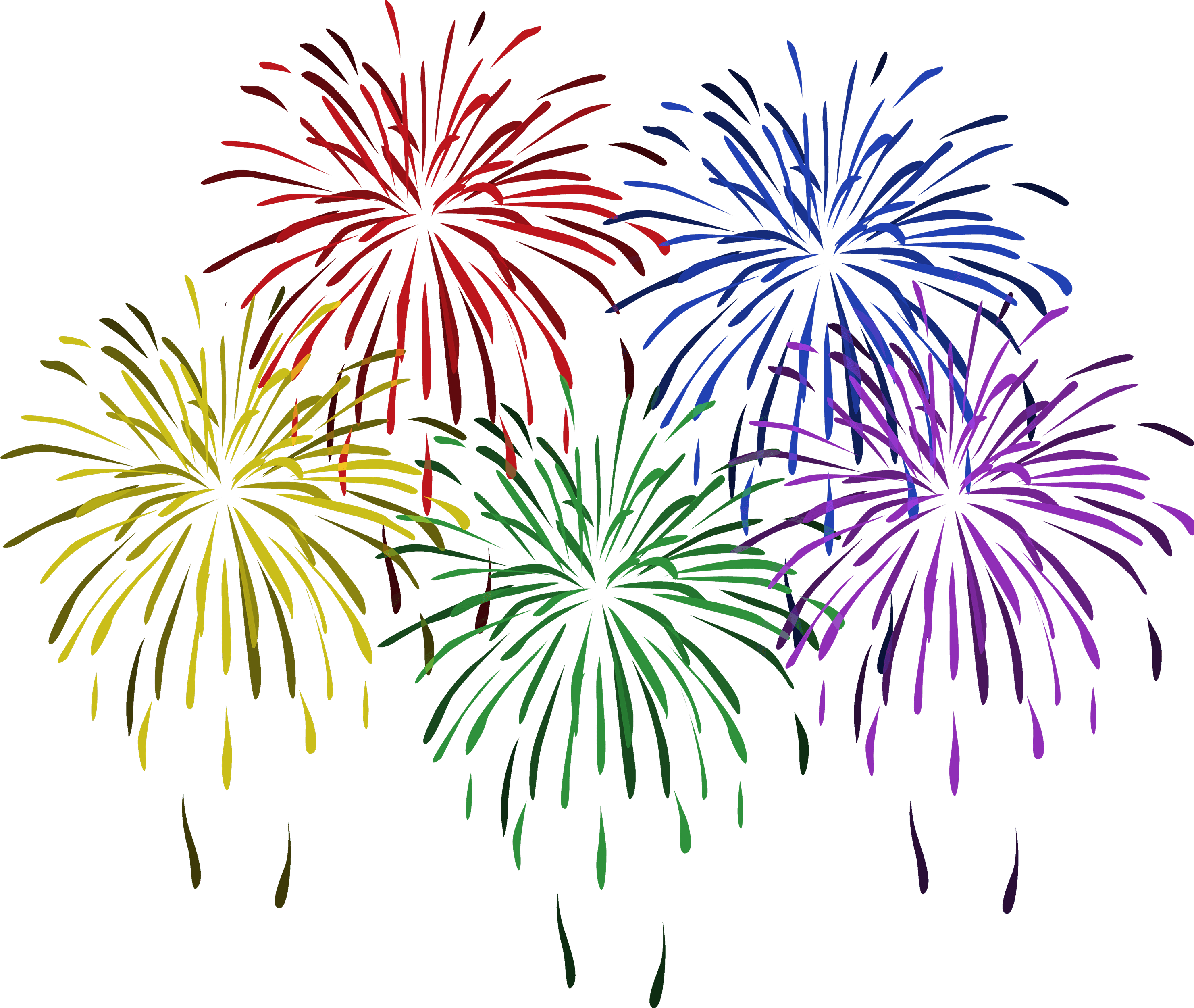 Colorful fireworks illustration png. Firework clipart january
