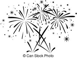 fireworks clipart black and white