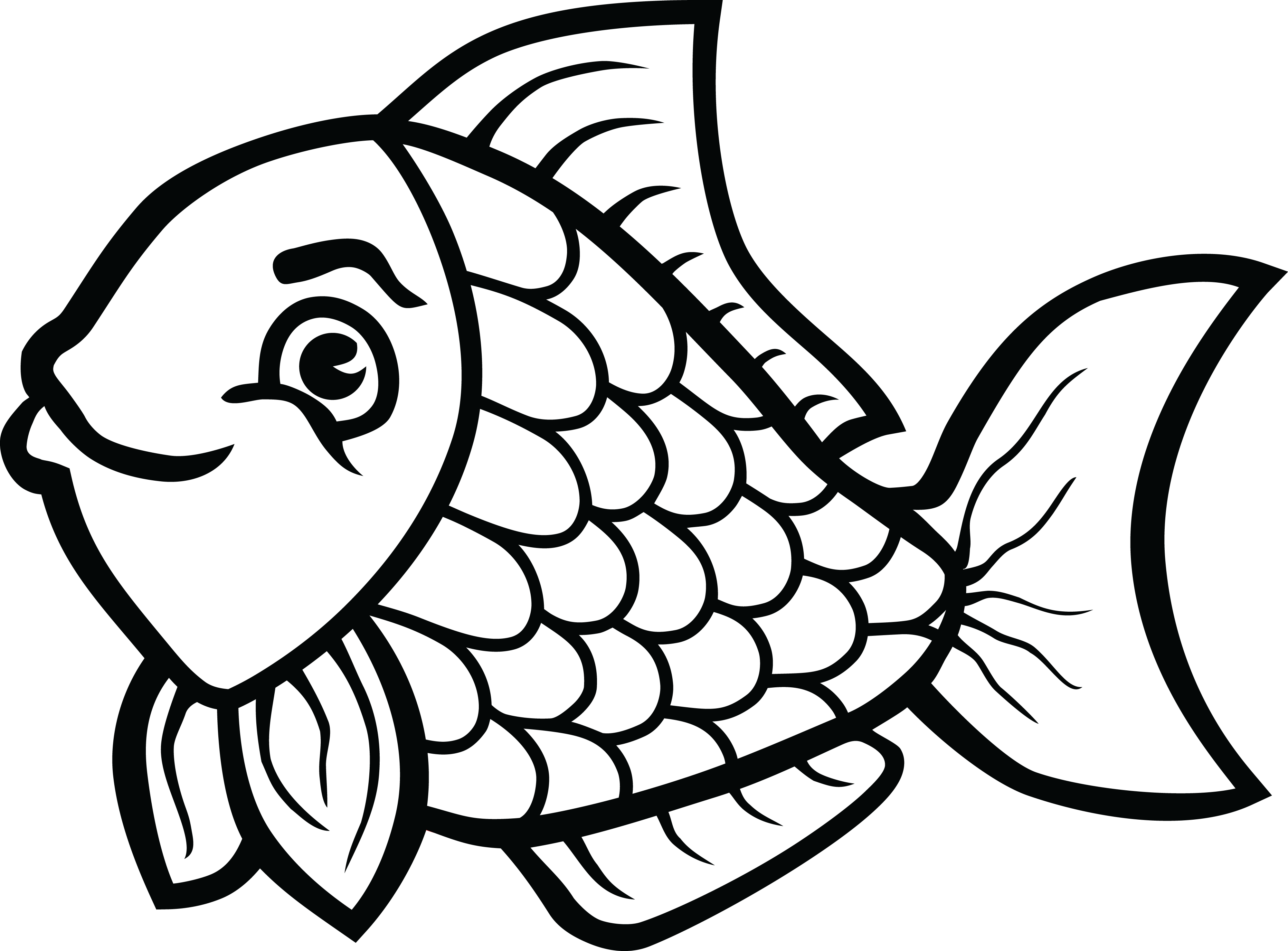  collection of fish. Fisherman clipart outline