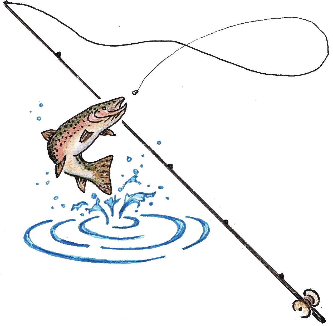 Fish clipart fishing rod. Pole images about lures