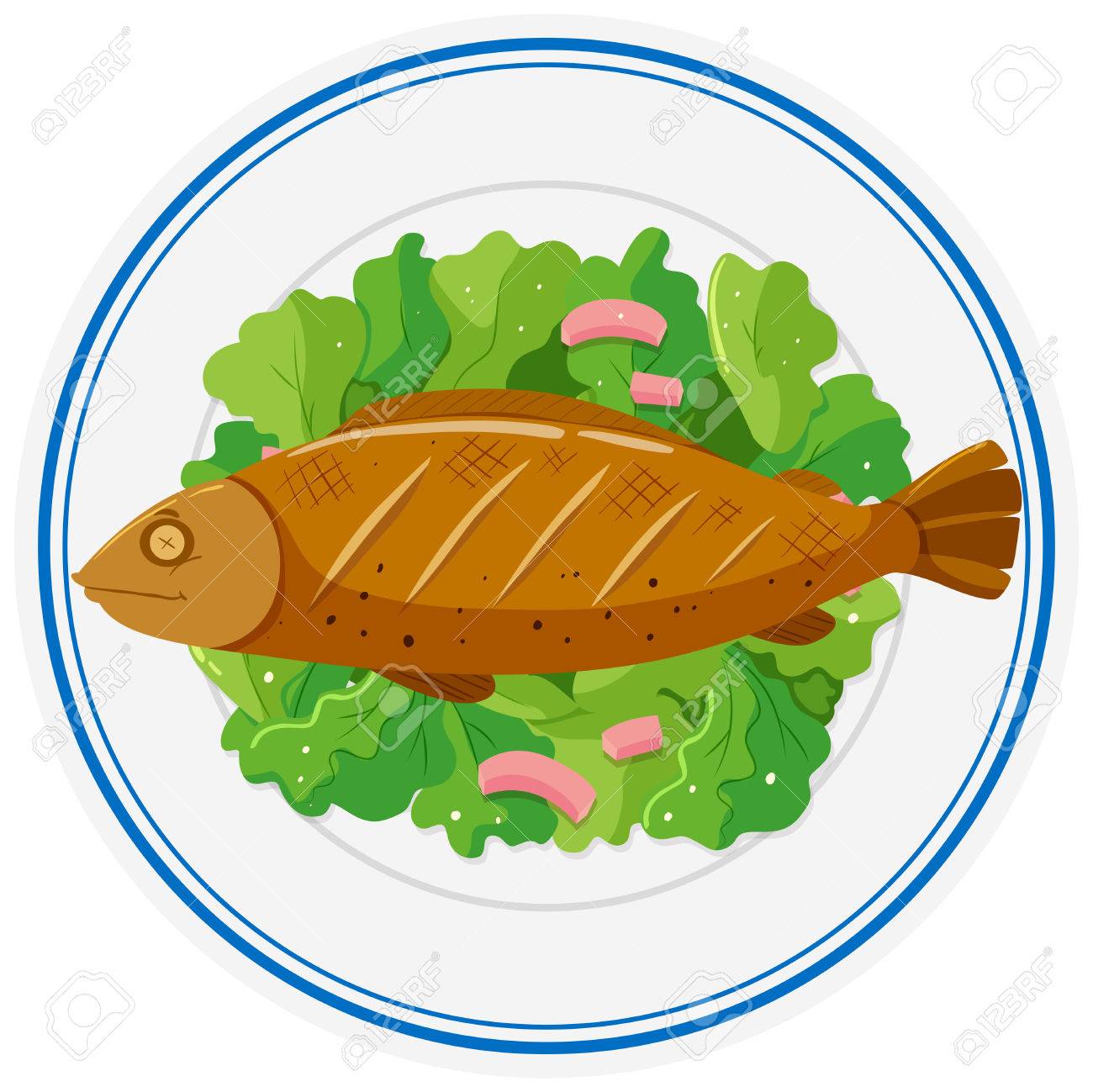 fish clipart plate