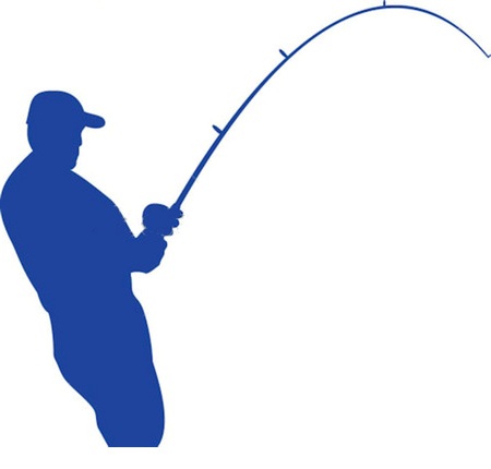 fisherman clipart bent fishing rod