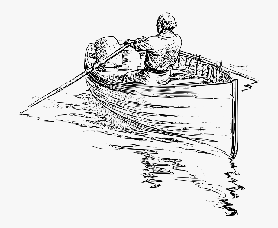 fisherman clipart boat drawing