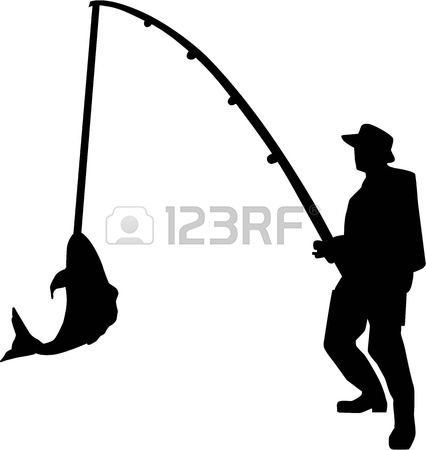Man fishing panda free. Fisherman clipart silhouette