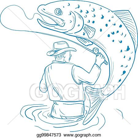 trout clipart trout fisherman