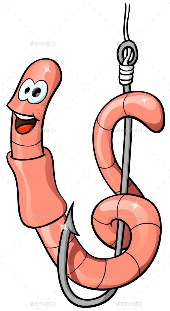 Hook clipart hookworm. Cartoon worm on a