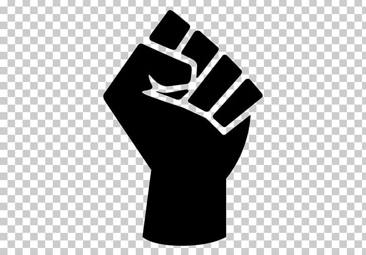 Raised black power panther. Fist clipart african american