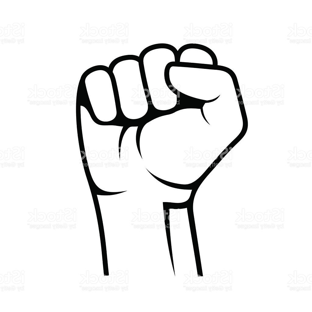 fist clipart black and white