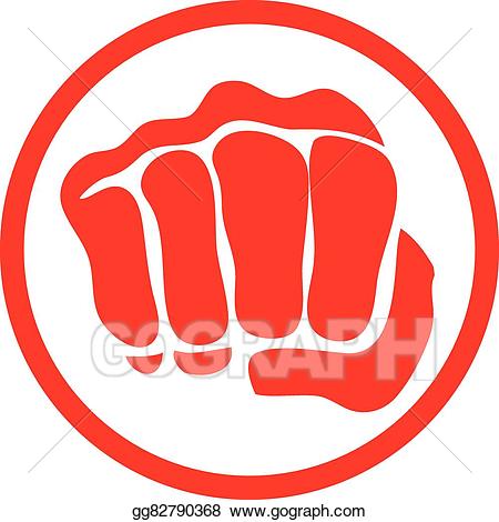 Karate clipart fist. Vector illustration power mma