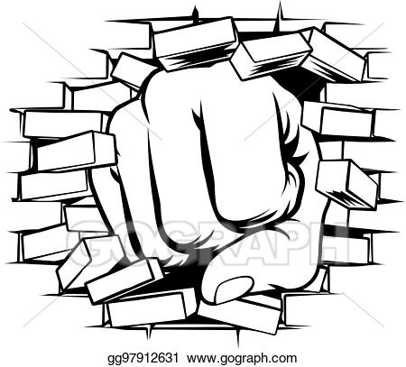 fist clipart brick wall
