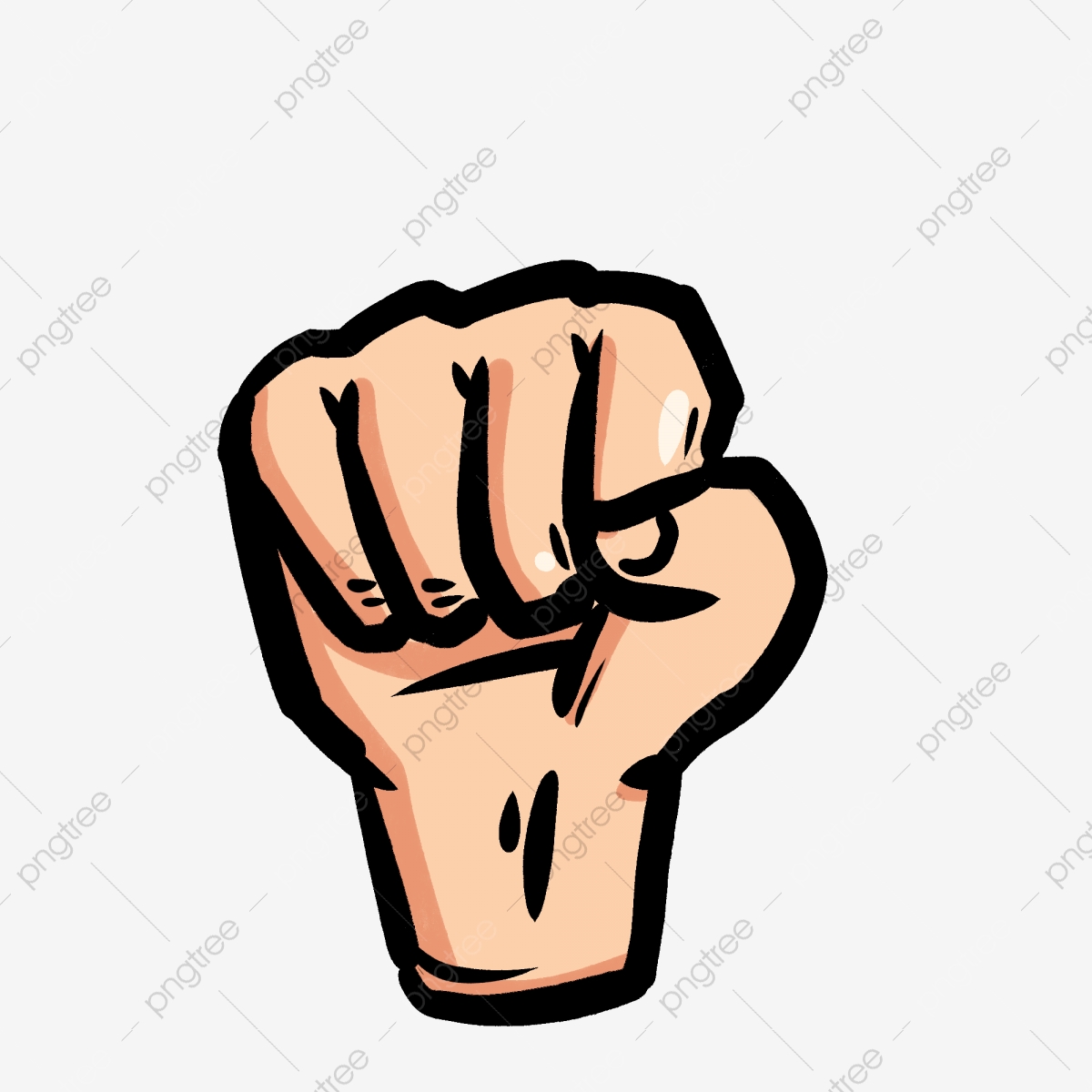Fist clipart cartoon. Hand drawn style clenched