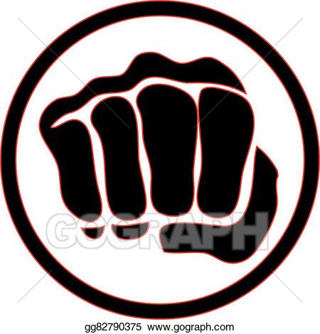 Fist clipart karate. Vector art logo martial