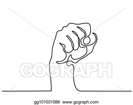 fist clipart line drawing
