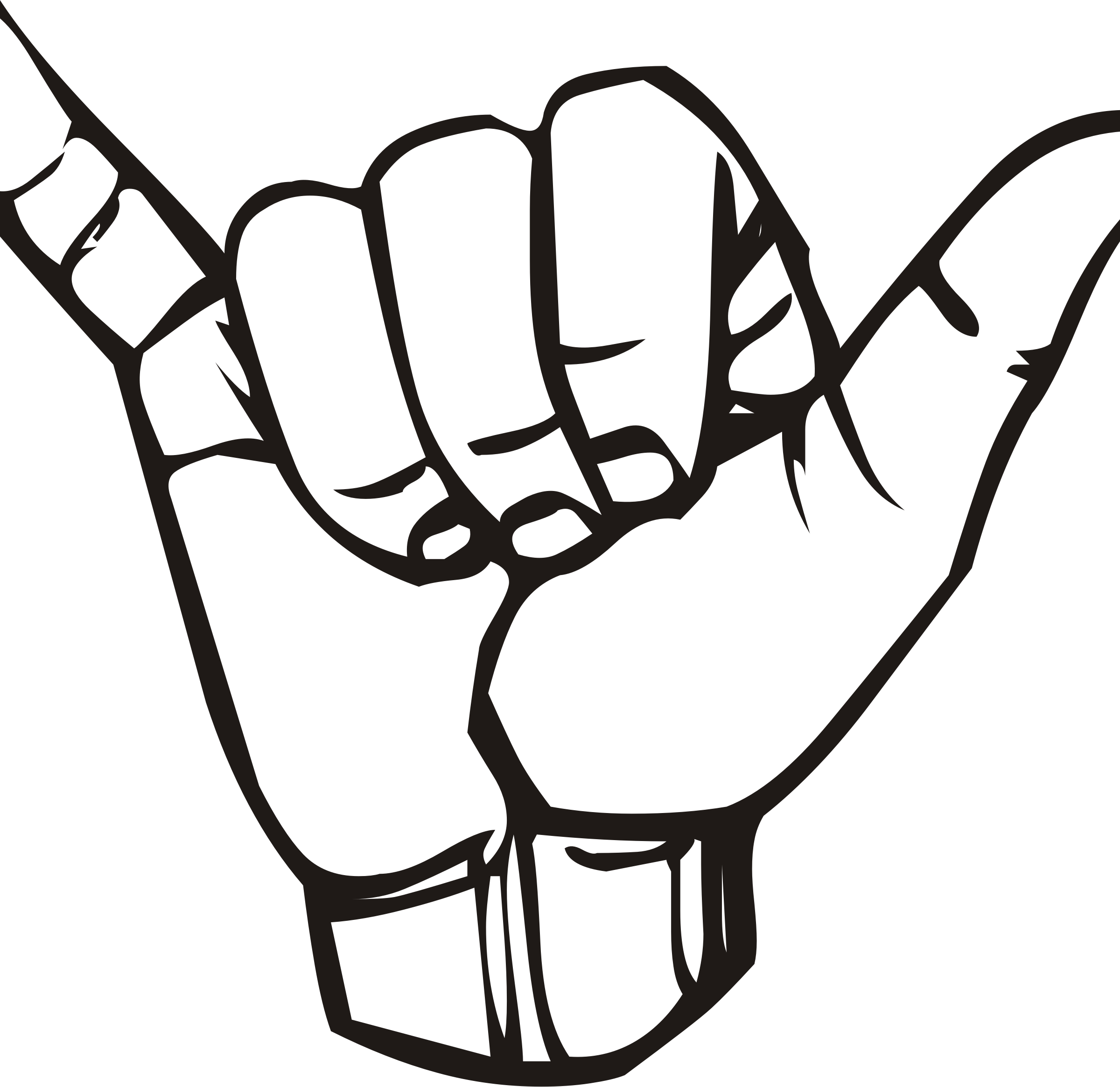 one clipart sign language number