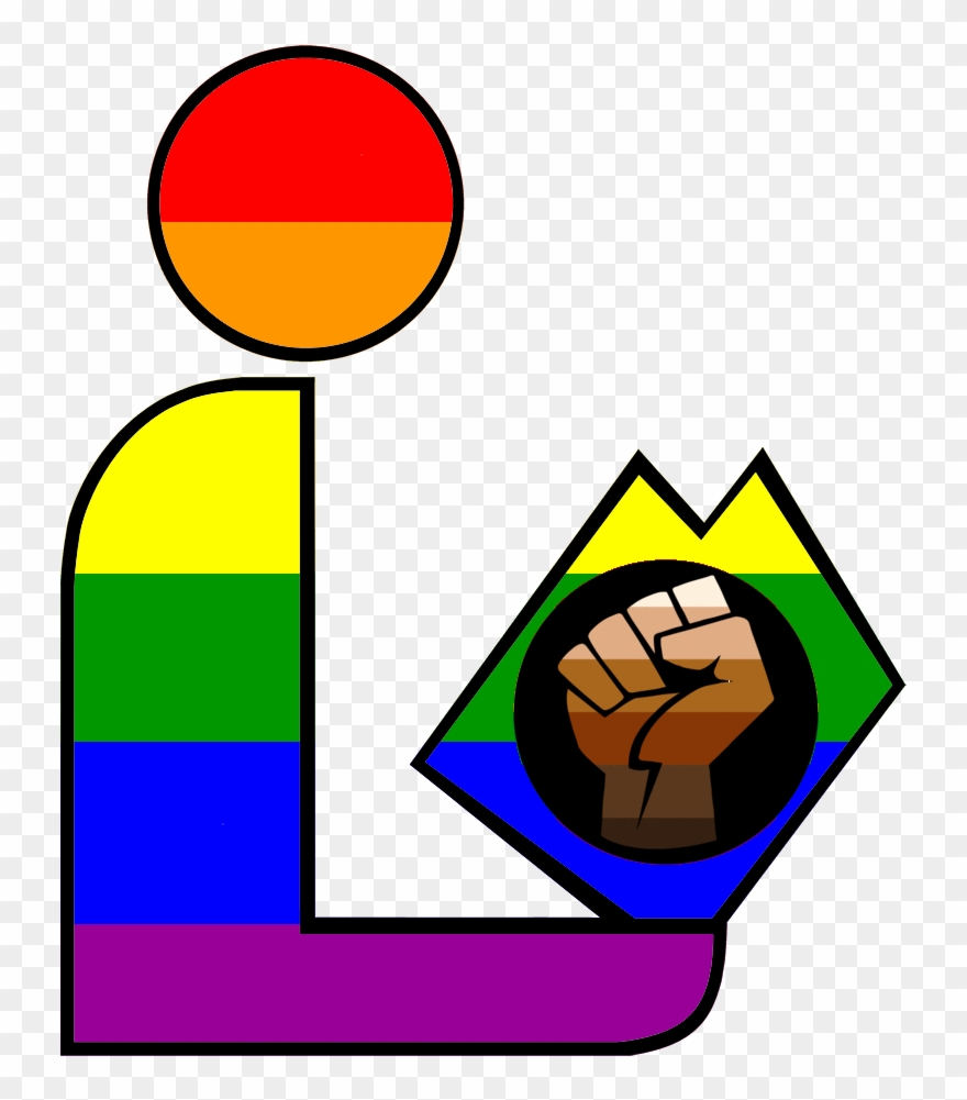 Pride rainbow library logo. Fist clipart support