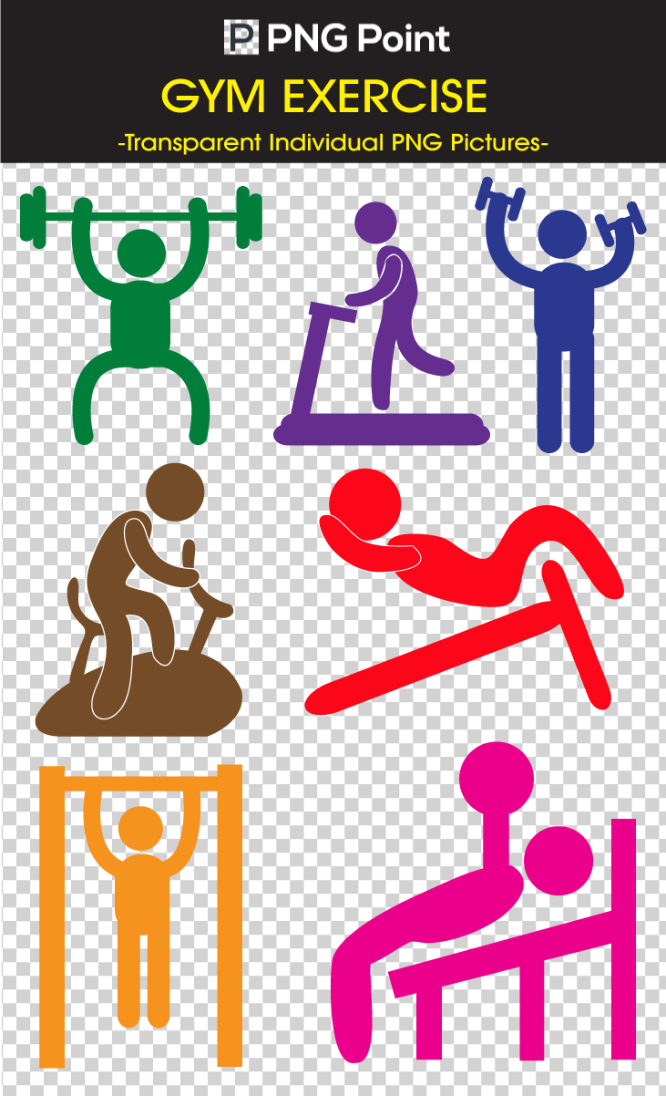 Silhouette images icons and. Fitness clipart colorful