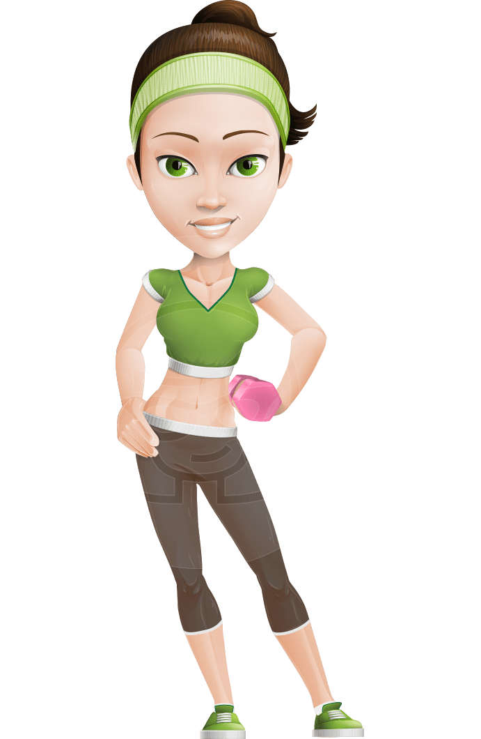 Penny clipart vector. Fit woman character the