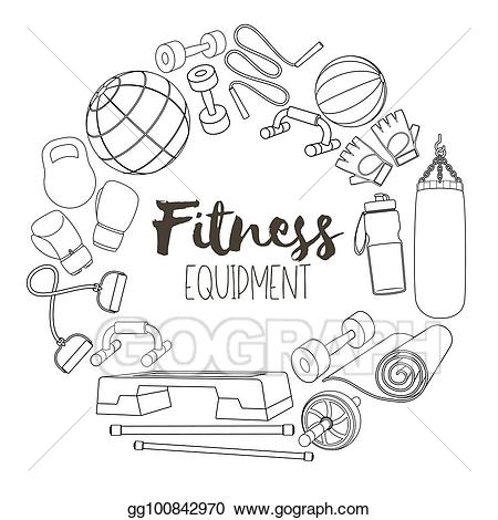 Fitness clipart gym accessory. Vector illustration home equipment