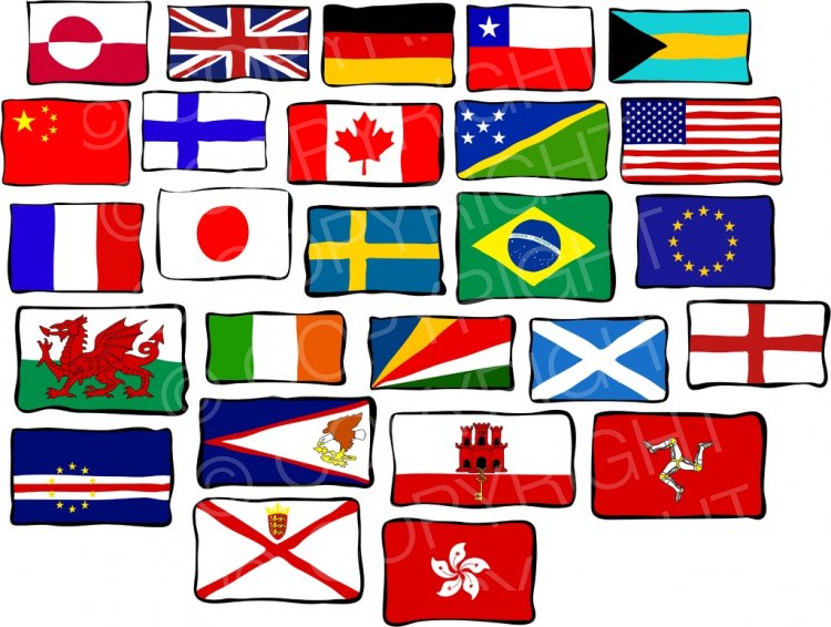 flags clipart funky