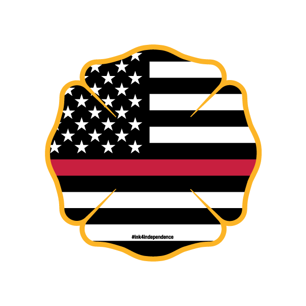 flag clipart thin red line